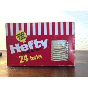Hefty Disposable Plastic Flatware Forks 24 Count Vintage 1979 Packaging